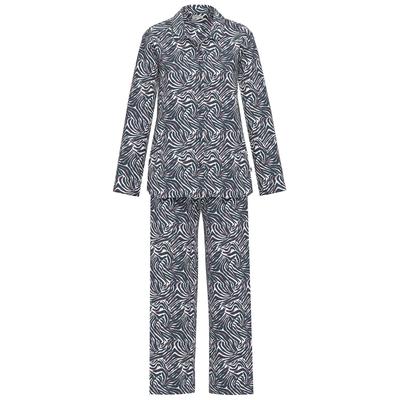 Schlafanzug SEIDENSTICKER "Damen Pyjama Lang bodywear", Damen, Gr. 38, blau (navy), Homewear-Sets Schlafanzug