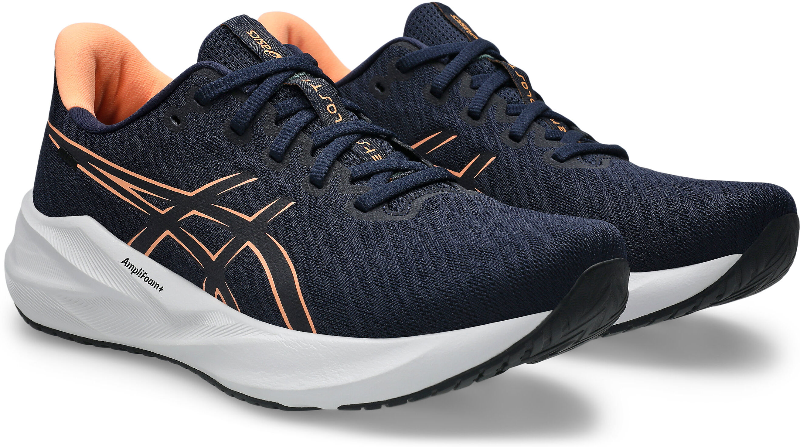 Laufschuh ASICS "VERSABLAST 4", Herren, Gr. 45, blau (midnight, bright sunstone), Synthetik, Schuhe Laufschuh midnight, bright sunstone 45