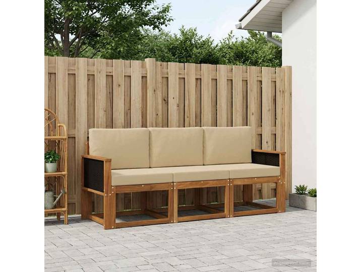 vidaXL Outdoor-Sofagarnitur 3 stk. Natur