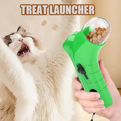 Market Central Interactive Cat Treat Launcher With Food Storage Container green