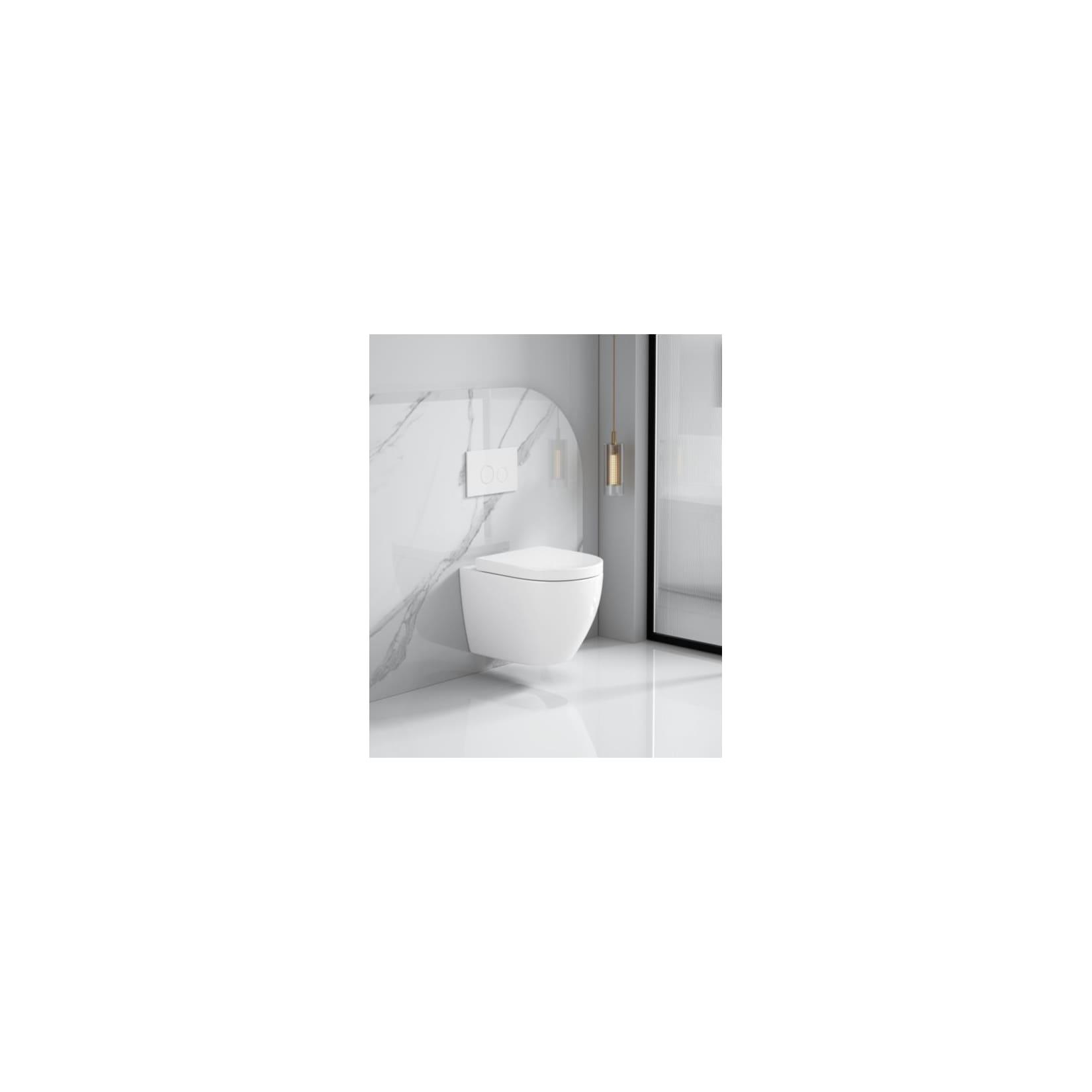 sanicomfort Hänge-WC, Wand-WC-Set Adonis 2.0 mit Turbo Flush Spültechnik 360° Spülung weiß, WC-Sitz mit Absenkautomatik spülrandlos