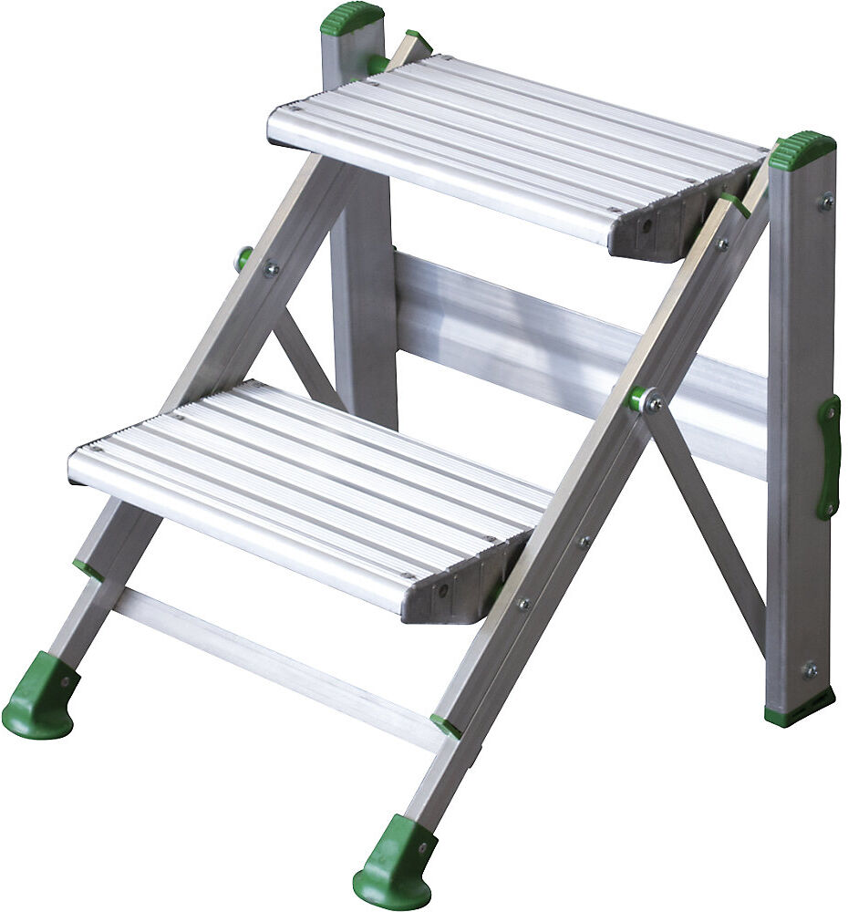 kaiserkraft Klapptreppe aus Leichtmetall, ohne Sicherheitsbügel, 2 Stufen