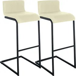 CLP 2er Set Barhocker Newport B Stoff - Farbe: creme, Material: Stoff