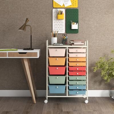 Lirago 15-Drawer Utility Rolling Cart with Drawers Multi-Use Storage