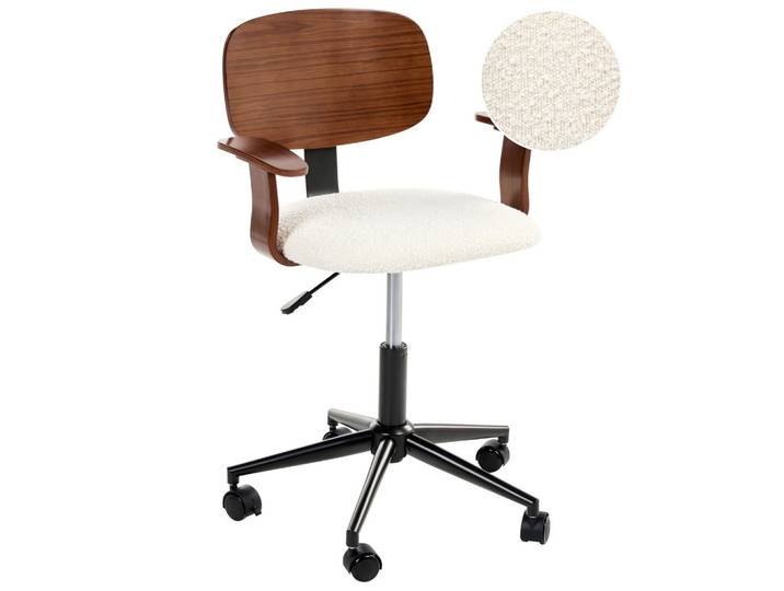 SCHREIBTISCHSTUHL Bouclé Cremeweiß Gunnison