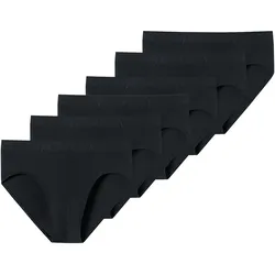 SCHIESSER Herren Slips, 6er Pack - "95/5", Supermini Briefs, Stretch Baumwolle Schwarz / L