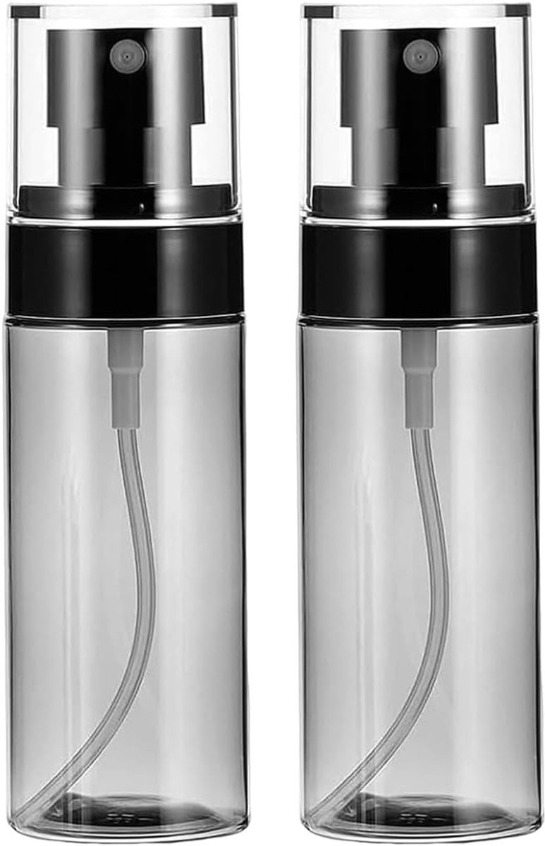 Set van 2 zwarte kleine navulbare spuitflessen van plastic, 80 ml