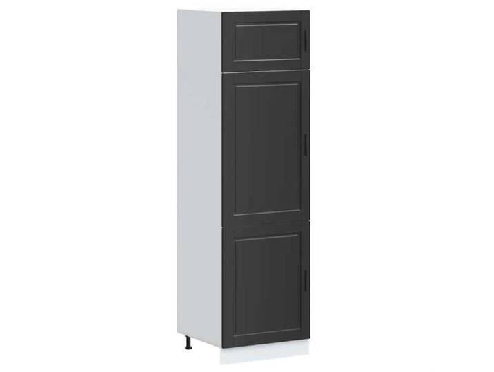 Meuble Colonne Meuble Bas de cuisne - UU - Armoire de cuisine Porto noir bois d'ingénierie LV1045
