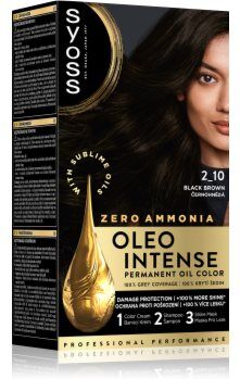 Syoss Oleo Intense cor para cabelo permanente com óleo tom 2_10 Black Brown 1 un.. Oleo Intense
