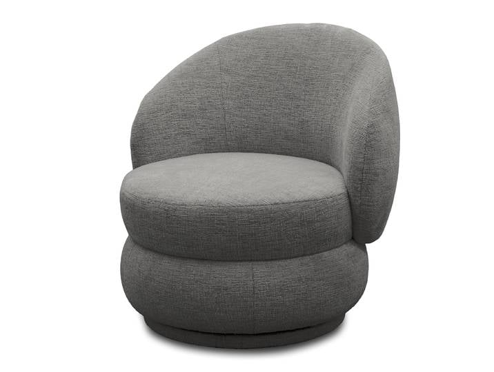 Loungesessel Grau Chenille Rebana Ø 82cm