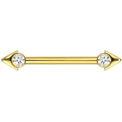Titan Nippelpiercing mit Innengewinde PFEILSPITZE + KRISTALL