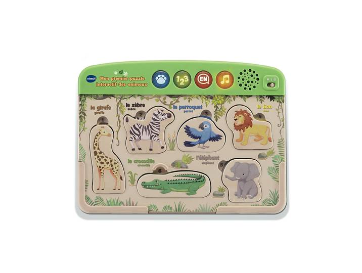 MON PREMIER PUZZLE INTERACTIF DES ANIMAUX (JOUET AVEC PARTIE BOIS CERT