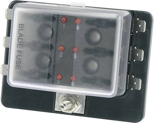 TRU Components TC-R3-76-01-3L106 KFZ-Sicherungshalter mit Statusanzeige Passend für (Sicherungen) Flachsicherung Standard 30A 32