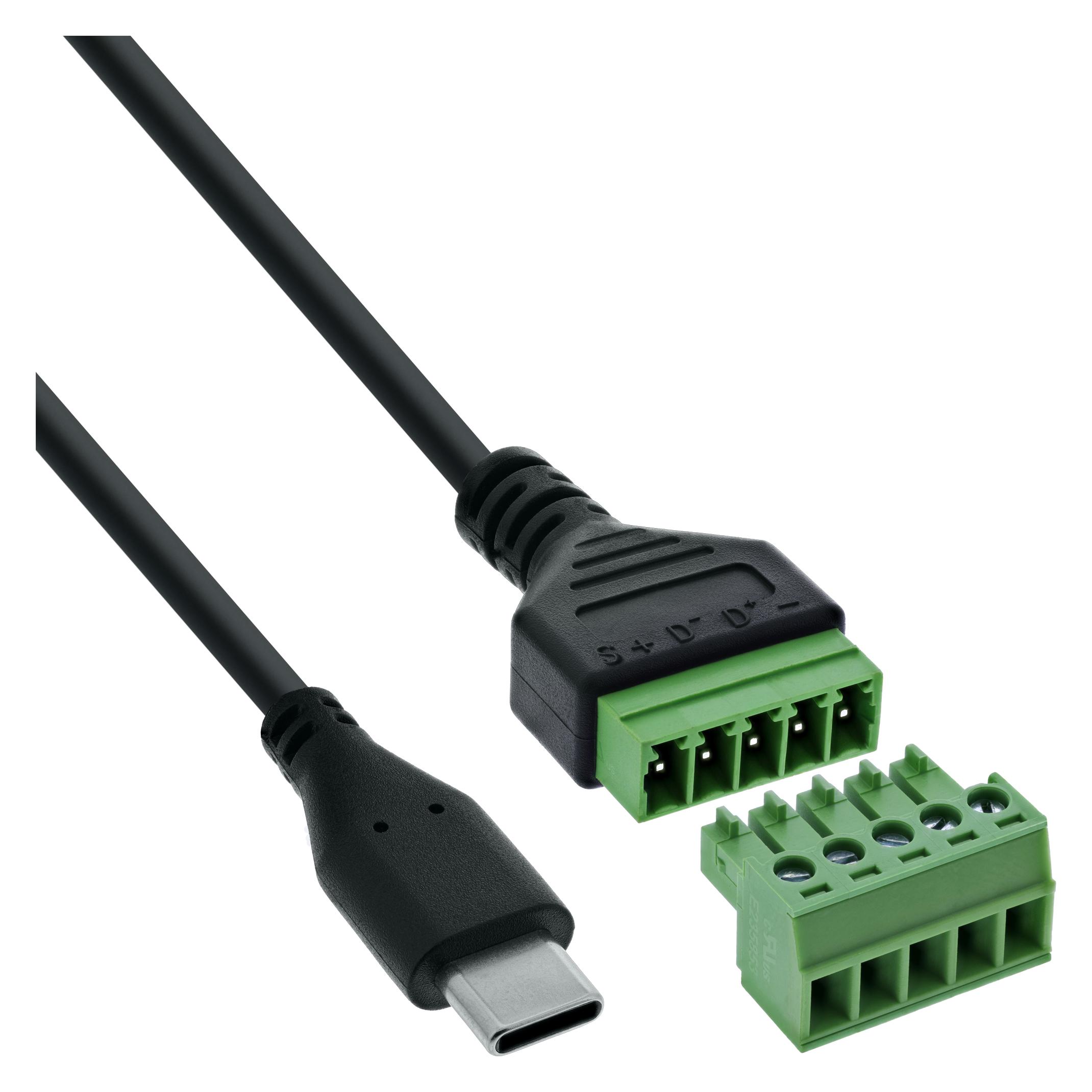 InLine USB-C Stecker an Terminalblock (92504E)