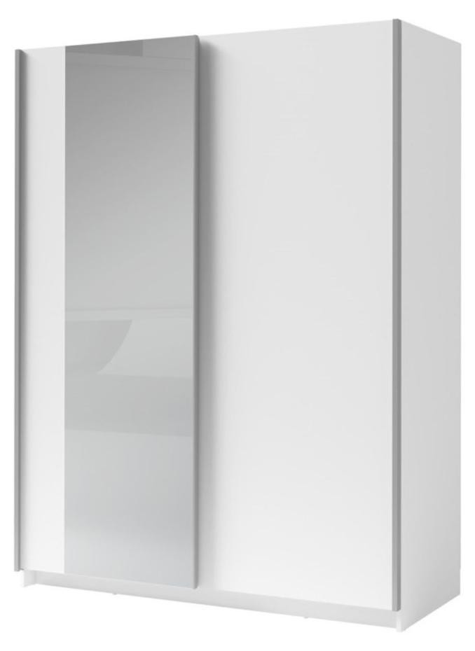 Meublorama Kast GOZU met 2 schuifdeuren en spiegel - Wit - B: 180 cm, H: 198 cm, D: 62 cm