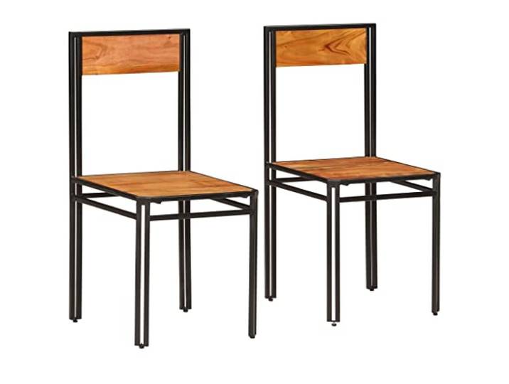 HEFZGDB 2 Esszimmerstühle Set aus Massivholz Akazie mit Palisander Finish - Elegante Moderne Design Stühle für robuste Langlebigkeit und Wohnzimmer Einrichtung