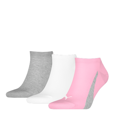 Sneakersocken PUMA "PUMA UNISEX LIFESTYLE SNEAKERS 3P", Herren, Gr. 39-42, Sockengröße, bunt (basic pink), Baumwollmischung, Socken Sneakersocken, Flache Zehennaht, Rippenbündchen