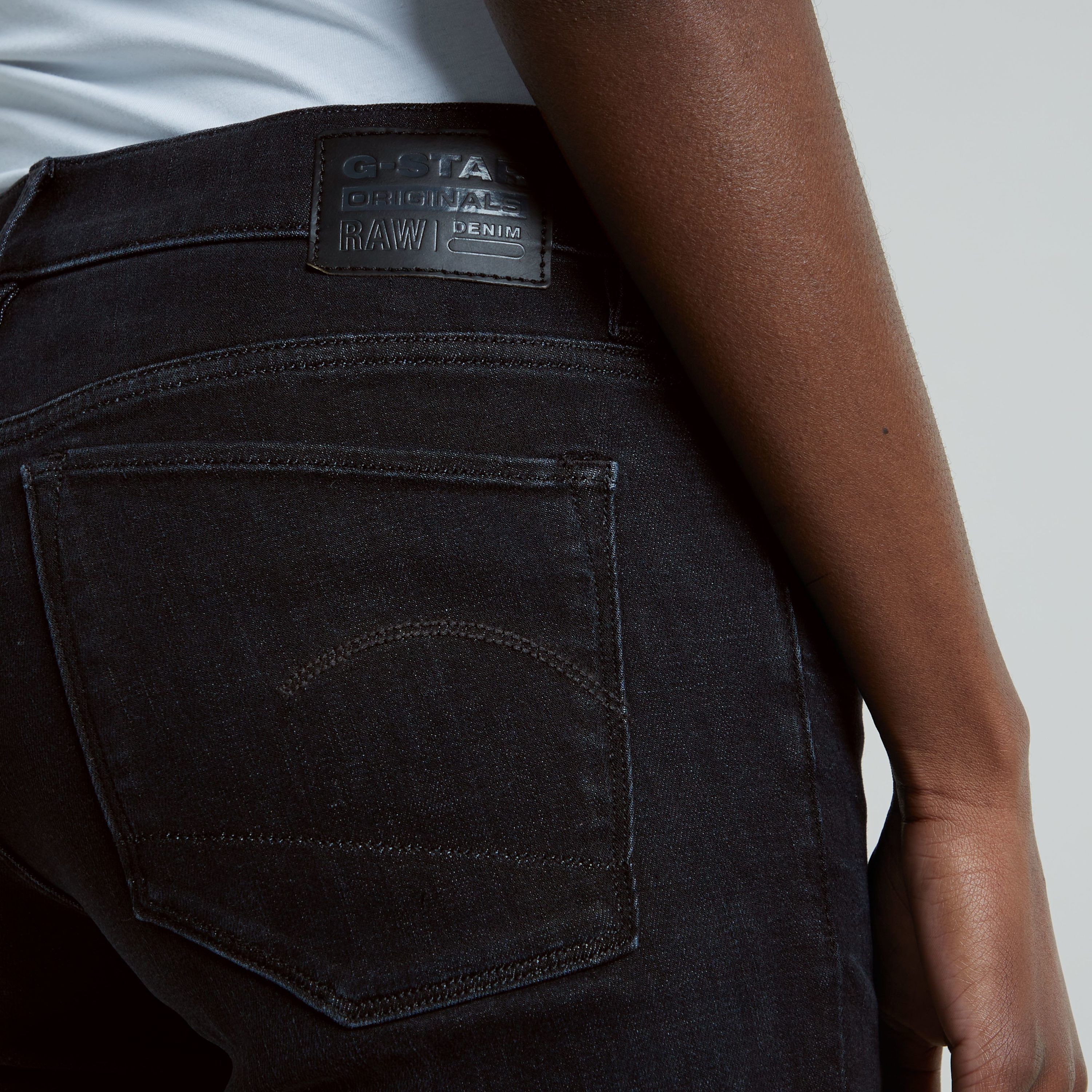 Bootcut-Jeans G-STAR "3301 Flare Wmn", Damen, Gr. 27, Länge 30, schwarz (worn in schwarz vortex), Denim/Jeans, Obermaterial: 91% Baumwolle, 7% Elastomultiester, 2% Elasthan, bootcut fit normal, Jeans Bootcut-Jeans, aus Stretch-Denim worn in schwarz vortex