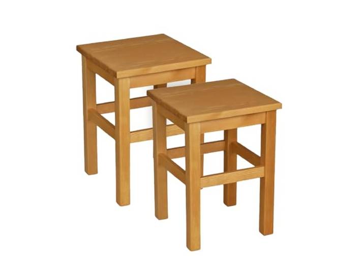 Metdrew Holzhocker Holzhocker 32 x 32 x 45 cm Küchenhocker Quadratischer Hocker Rustikaler Stil 2 Stück Küchenhocker aus Holz Holzschemel Farbe: Erle gebeizt 2 Stück