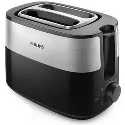 Philips Daily Collection HD2517/90 toaster 2 slice(s) Black, Silver, Toaster, Silber, Schwarz