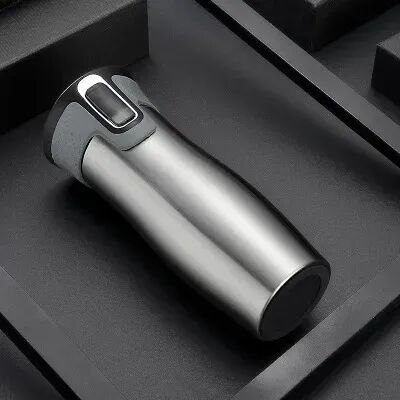 Multicon Wholesale Hub Vacuum Flask Thermoses With Easy Clean Lid, 20Oz One touch Water West Loop Insulated Stainless Steel Travel Mug silver