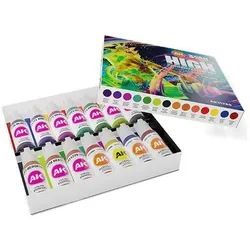 AK Interactive, Künstlerfarbe + Bastelfarbe, Set de Peinture - High Pigmentation (14 Colors)