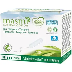 BIO TAMPONS Super 100% Bio-Baumwolle MASMI 18 St