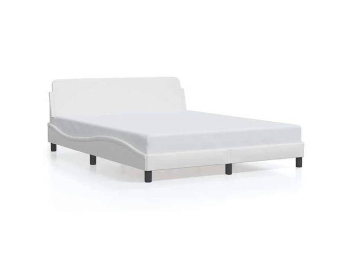 Luxe&Mode Cadre de lit Dover - lit Adulte double - 2 ans garantie - blanc 160x200 cm similicuir（29170）