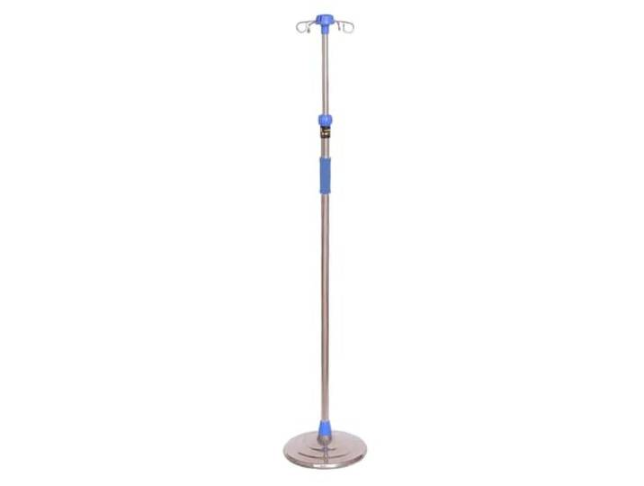 Verstellbarer Infusionsständer aus Edelstahl Mit 2 Haken und runder, robuster Bodenhalterung for Tropfbeutel infusionsständer