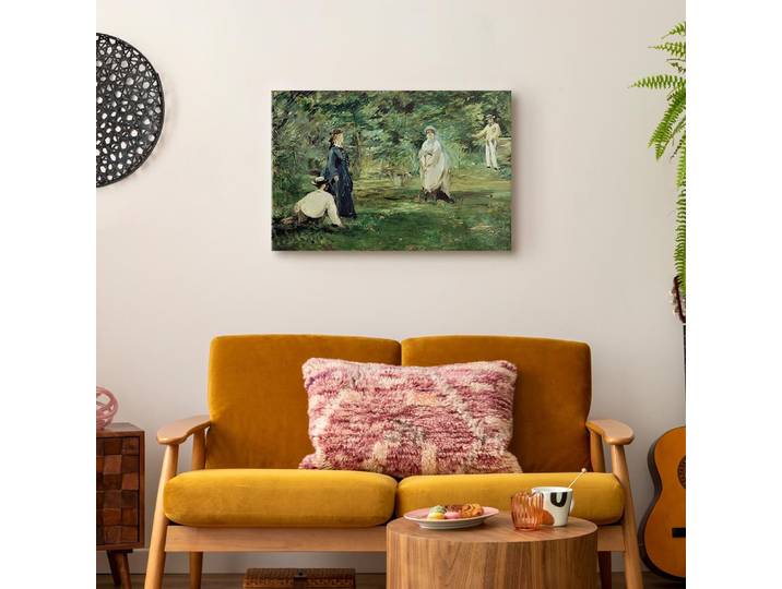 Toile La Partie de croquet Paris Feutre Vert/Vert 60 x 40cm
