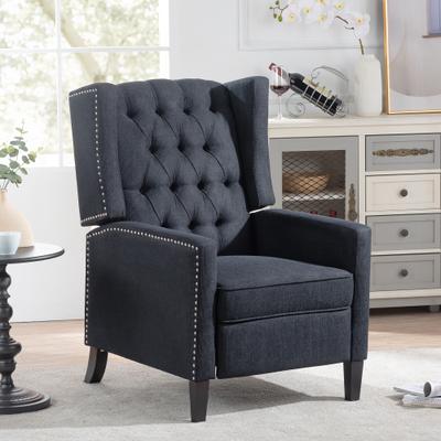 Loedds 27.16-inch Fabric Recliner Chair with Nailhead Trim, Cushioned Seats, Square Arms and Single Seat Cushion