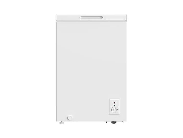 PKM Gefriertruhe GT100E, 99 Liter Nutzinhalt Weiß 4 Sterne Kennzeichnung Flüsterleise mit 39 dB Schnellgefrieren & Kühlmodus 1 zusätzlicher Drahtkorb Energieeffizienzklasse E