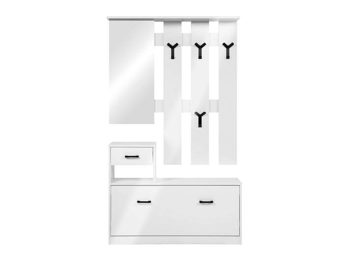 Garderobe LUMI 100x25x180cm weiss glänzend