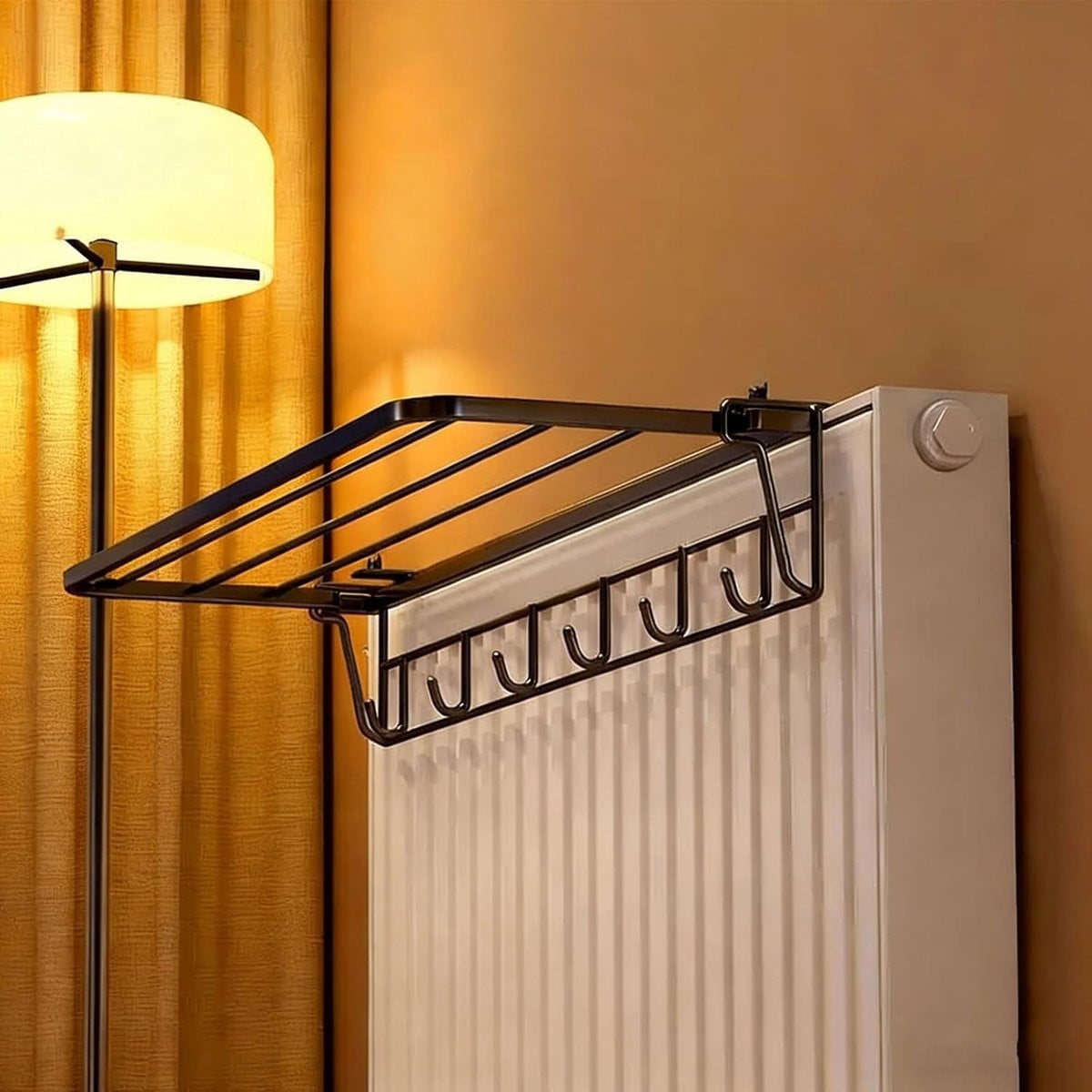 Radiator Droogrek Zwart - Opvouwbaar Plankje voor Kleding - Breedte: 45 cm