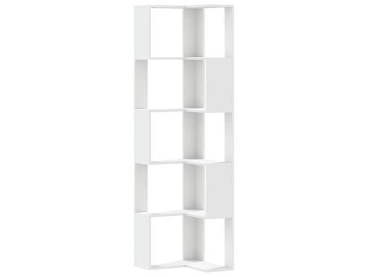 Bibliothèque d'angle - ASHATA - BK852582 - 5 niveaux - Bois d'ingénierie - Blanc