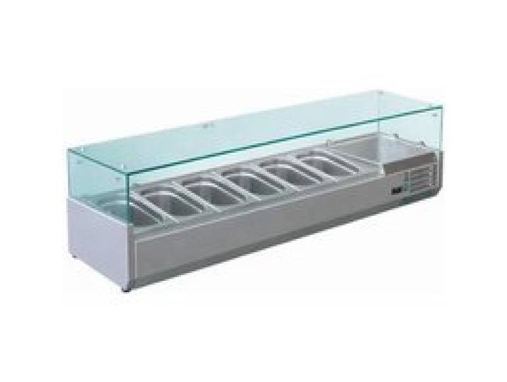 Vitrine saladette réfrigérée - 1400 mm - 6 x GN 1/3 - +2/+8°C - Inox thermostat électronique