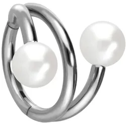 Titan Segmentring Clicker mit Innengewinde 3 RINGE + 2 SYNTHETISCHE PERLEN