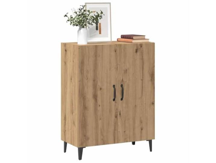 KTHLBRH Anrichte Eiche Handwerk 70 x 34 x 90 cm Robuste Spanplatte, 2 Türen, leicht zu reinigen, elegantes Design für Wohnzimmer