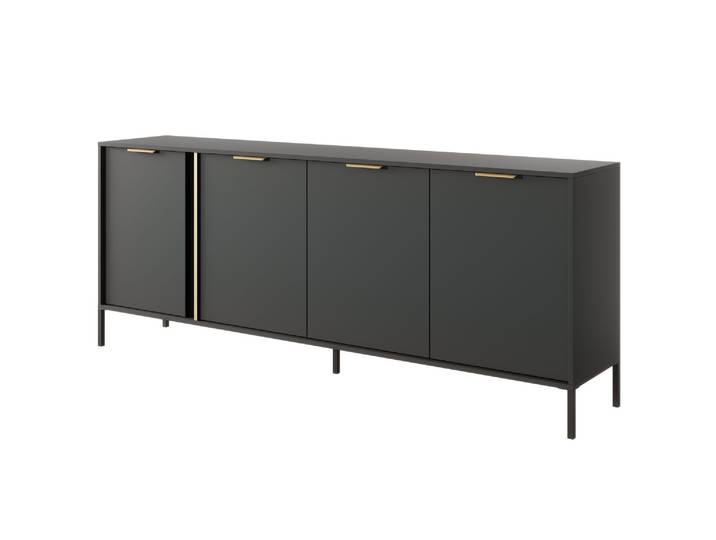 Commode 202\,9 Cm\, 4 Portes\, Anthracite\, 202\,9 X 39\,5 X 81\,4 Cm