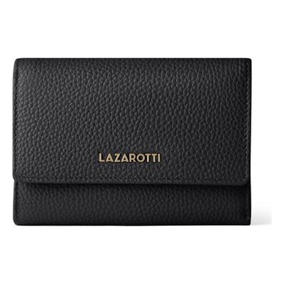Geldbörse LAZAROTTI "Bologna Leather XL Geldbörse mit Zip-Around Fach Leder 14 cm", Damen, schwarz, Leder, Kleinlederwaren