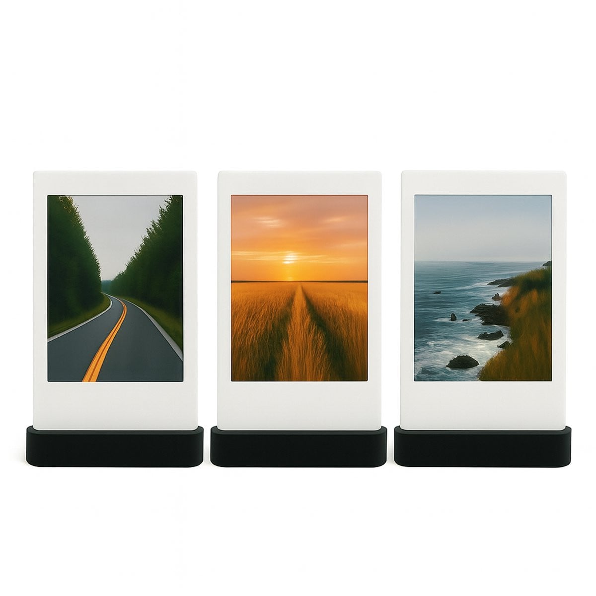 Polaroid Fotohouder Zwart – Set van 3 Universele Instax Mini, Square, Wide & Polaroid Fotostandaards – Zwart