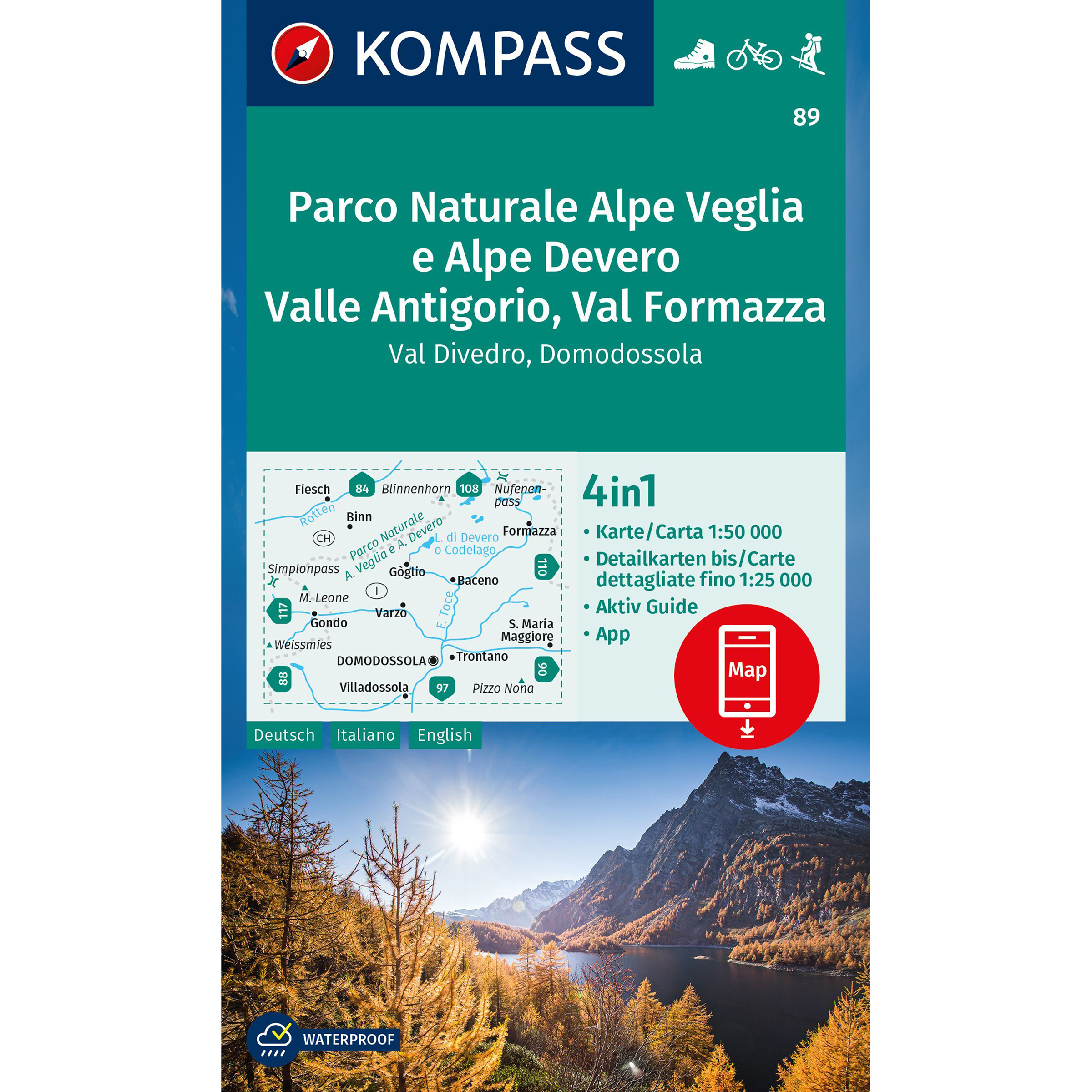 Kompass Verlag WK 89 Parco Naturale Alpe Veglia e Alpe Topografische Karten