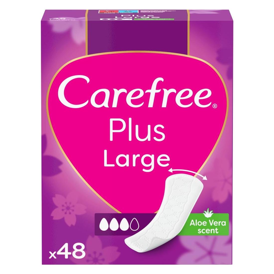 Carefree Plus Large Panty Liners Aloe 48Pcs. (48x) (40076475)