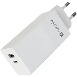 Techly PD A-C LADEGERÄT 100W (100 W, 2 Ports), USB Ladegerät, Weiss