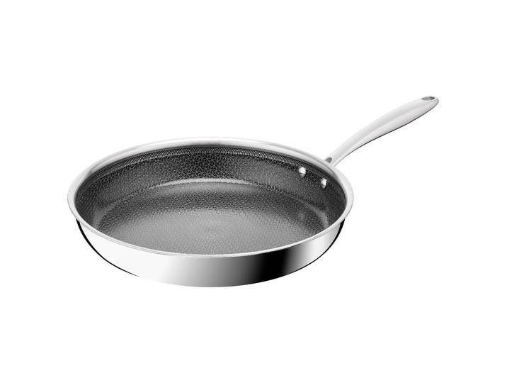 Bratpfanne TEFAL Master Mesh , silber (edelstahl), B:29,8cm H:8,9cm L:49,1cm Ø:28cm, Pfannen, Bratpfanne, HybridMesh-Technologie, mineralische Oberfläche, induktionsgeeignet