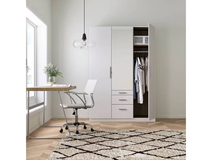 Drehtürenschrank IV 136 x 210cm Weiß/Alpinweiß