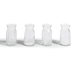 Vase 4tlg. Glas Transparent Klar