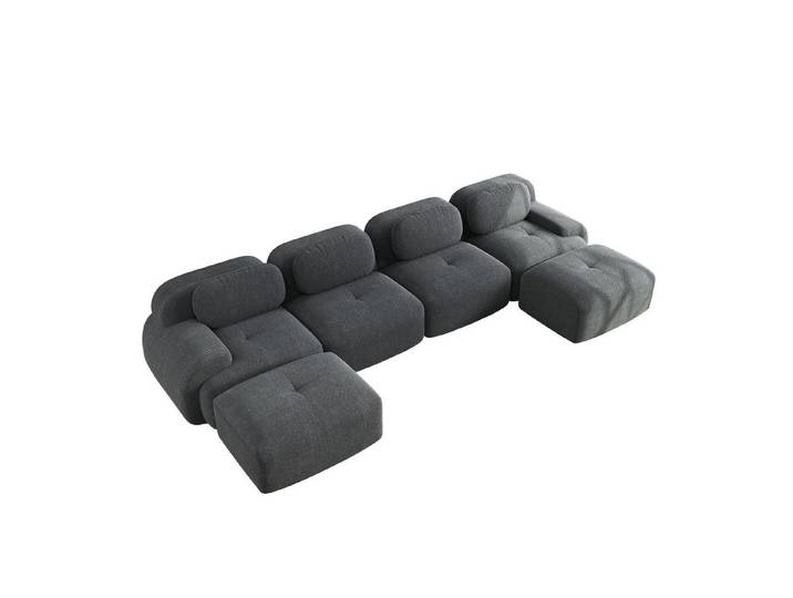 EXTSUD Ecksofa Modulares U-Sofa aus Cordsamt, ergonomisch & haustierfreundlich, haustierfreundlich und ergonomisch, 32D hochelastische Polsterung, extra-breite Armlehnen