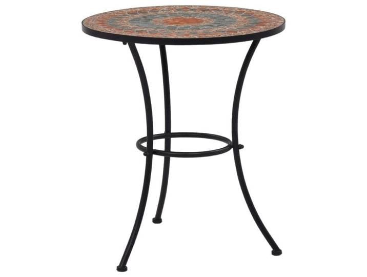 Table de bistro - VIDAXL - Mosaïque - 60 cm - Céramique - Gris et orange