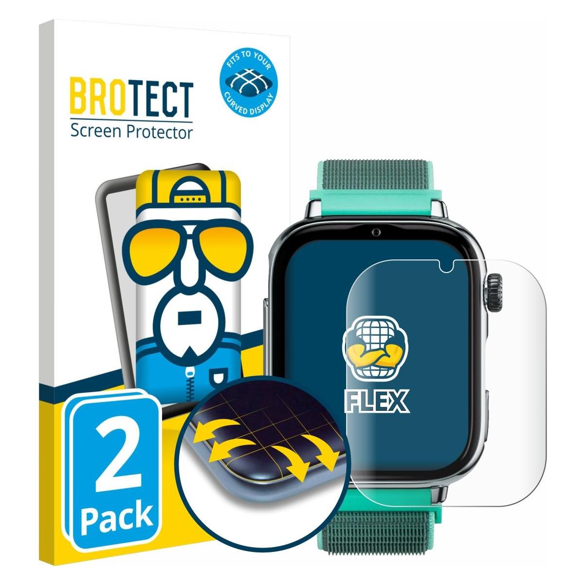 Brotect Fullscreen für SaveFamily SaveWatch Plus 2 Schutzfolie Displayschutz Folie Klar Transparent (5161859)